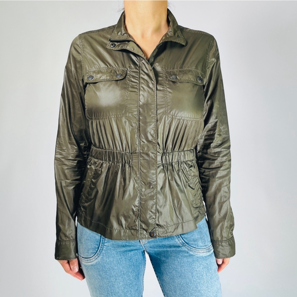 THEORY womans Windbreaker Military Green Jacket Size S - Picture 1 of 12